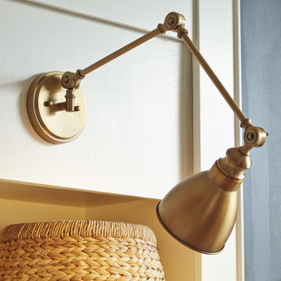 Hard Wired Swing Arm Lighting You Ll Love Wayfair Han 1 Light Swing Arm Lamp