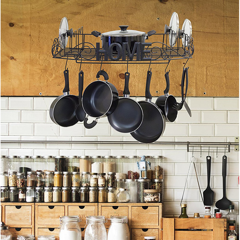 Winston Porter Decorative Wall Mounted Pot Rack Wayfair Decorative Wall Mounted Pot Rack