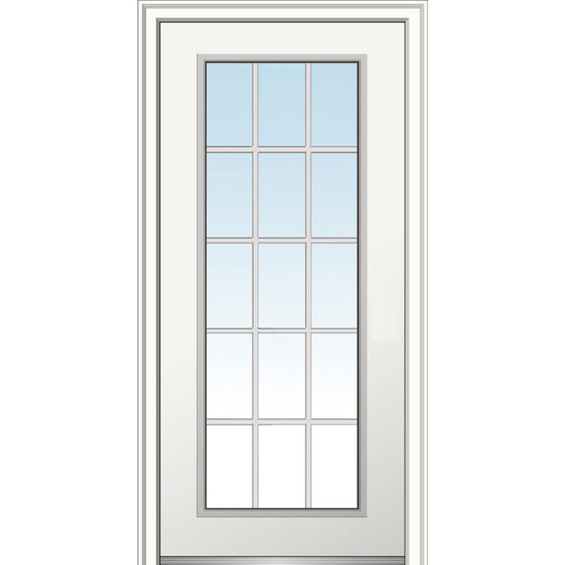 Verona Home Design Smooth Fiberglass Prehung Front Entry Door