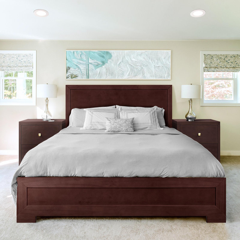 Trent Wood Low Profile Platform Bed Color: Espresso, Size: Queen