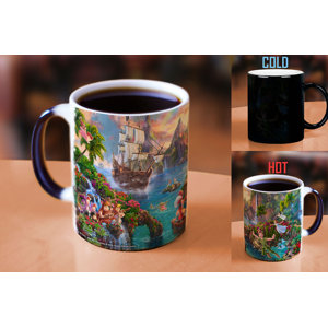 Thomas Kinkade Disney's Peter Pan's Neverland Painting Heat Reveal Ceramic Coffee Mug