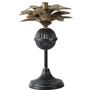 Cast Iron Small Palm Tree Candlestick Candle Holder Table Decorations