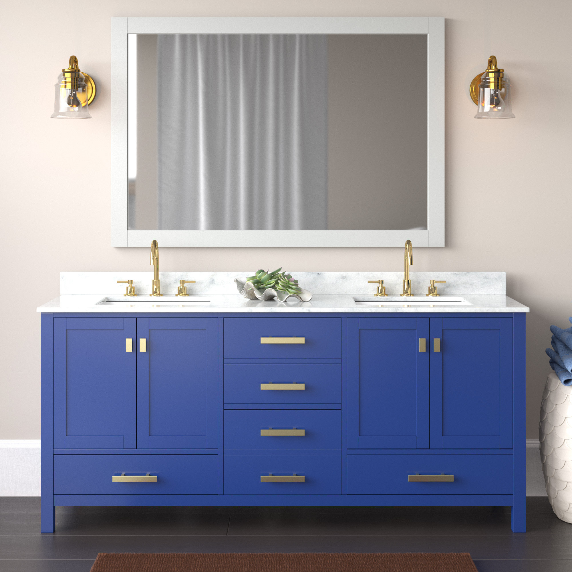 Breakwater Bay Oberlander 72" Double Bathroom Vanity Set & Reviews