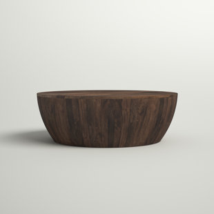 bandla solid wood drum coffee table