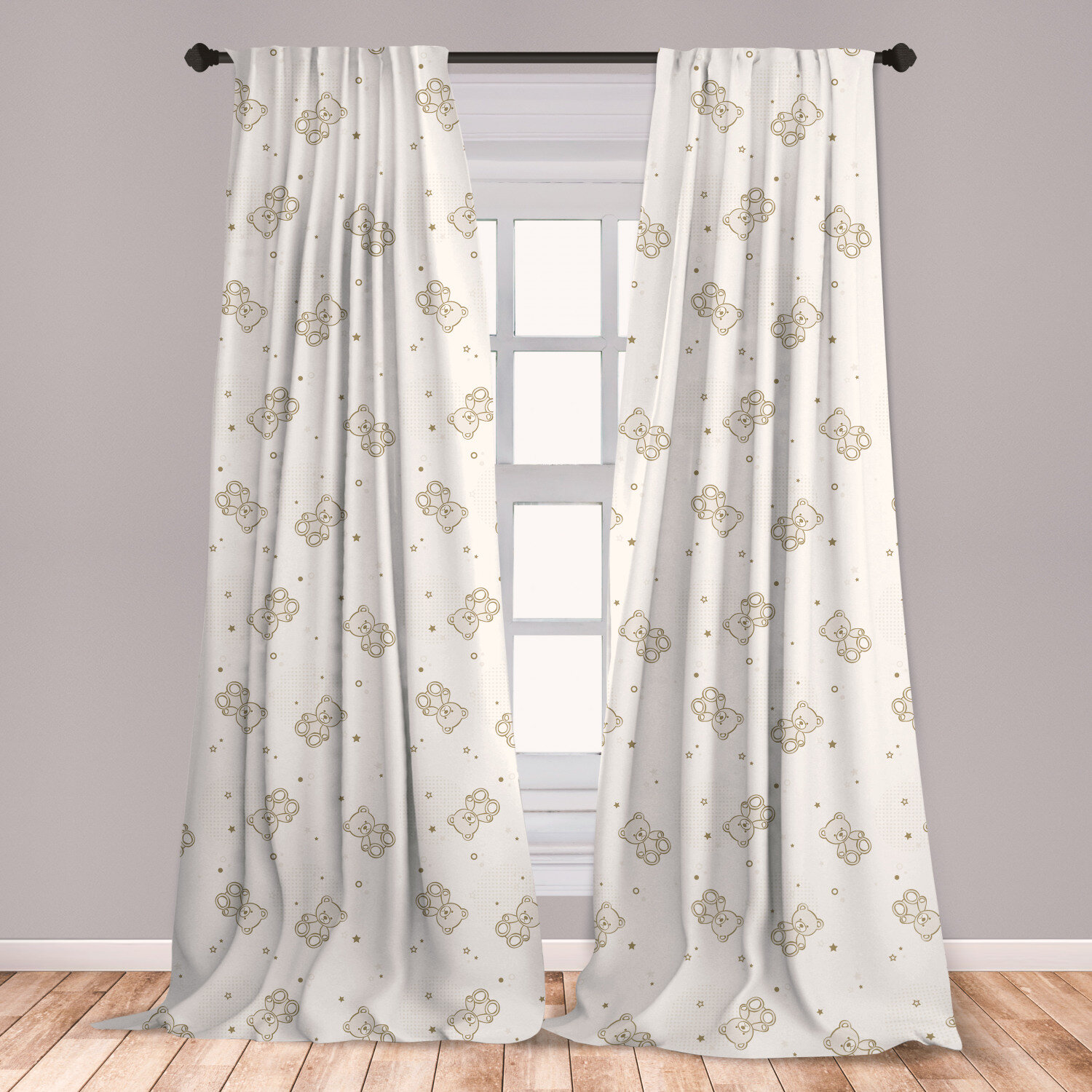 East Urban Home Ambesonne Beige Curtains