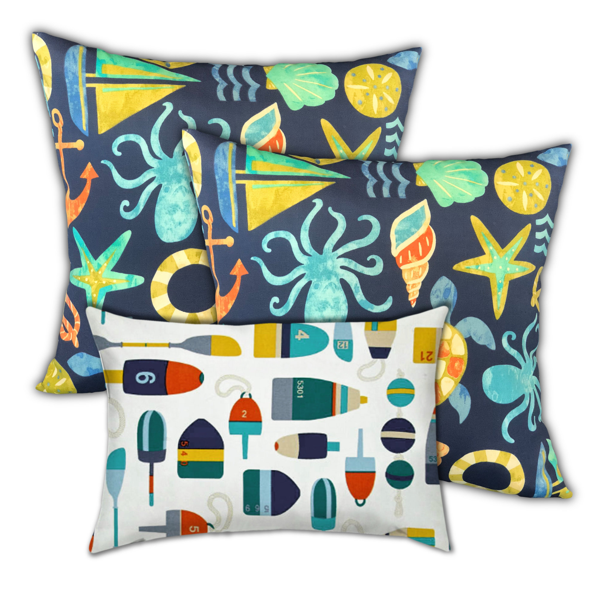 Longshore Tides Barna Dark Ocean Markers Outdoor Rectangular Cushion Cover Wayfair