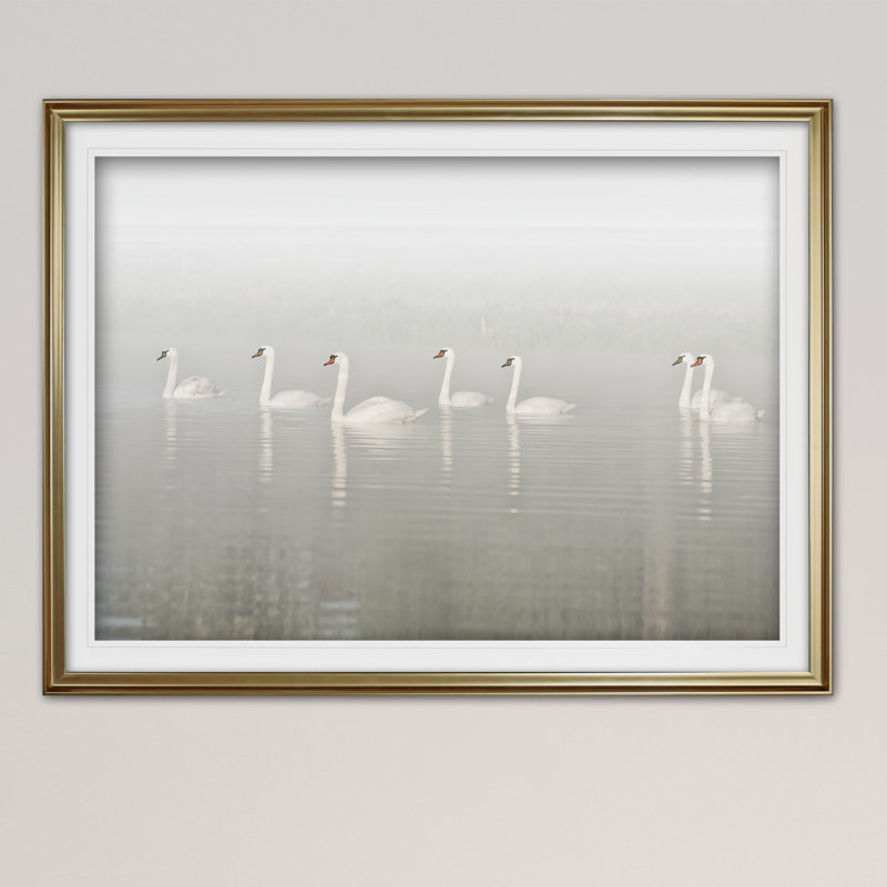 Seven Swans' Framed Acrylic Painting Print