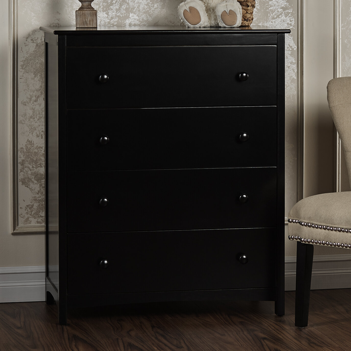 Dream On Me Arlington 4 Drawer Chest Black Dressers Chests Of