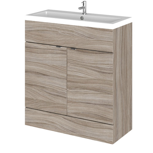 Vasari Apex Driftwood Floor Standing Vanity Unit & Polymarble Basin - 800mm Width