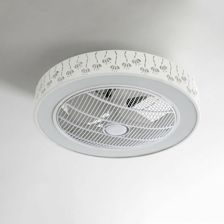 Winston Porter 0 Aleksėjus 7 Blade Led Flush Mount Ceiling Fan With Remote Control And Light Kit Included Wayfair