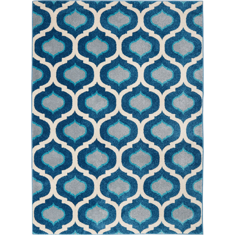 Wrought Studio Toccoa Geometric Blue/Gray Area Rug & Reviews Wayfair