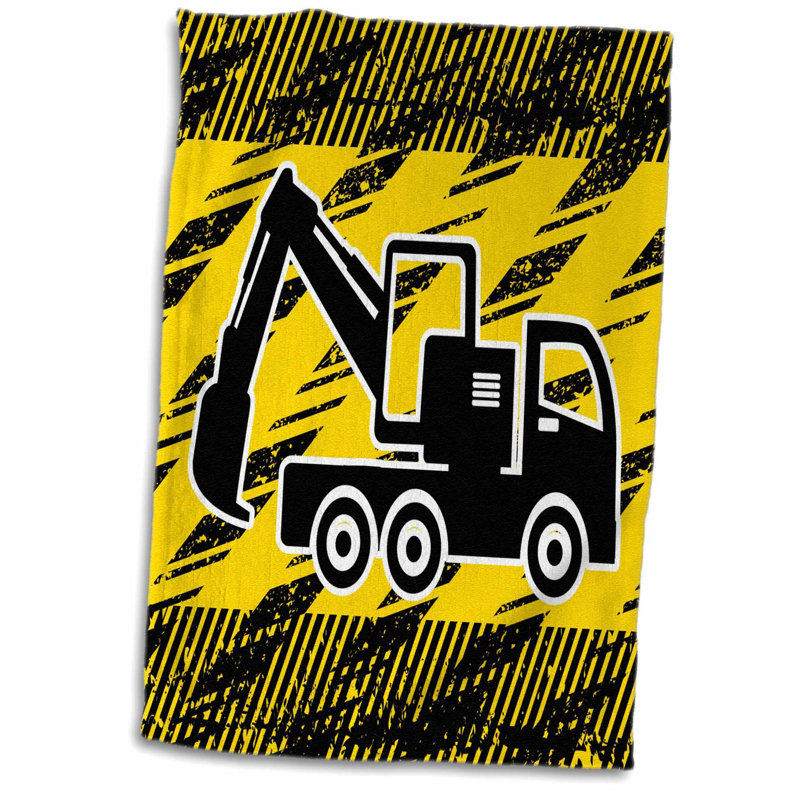East Urban Home Flores Construction Digger Truck Hand Tea Towel Wayfair