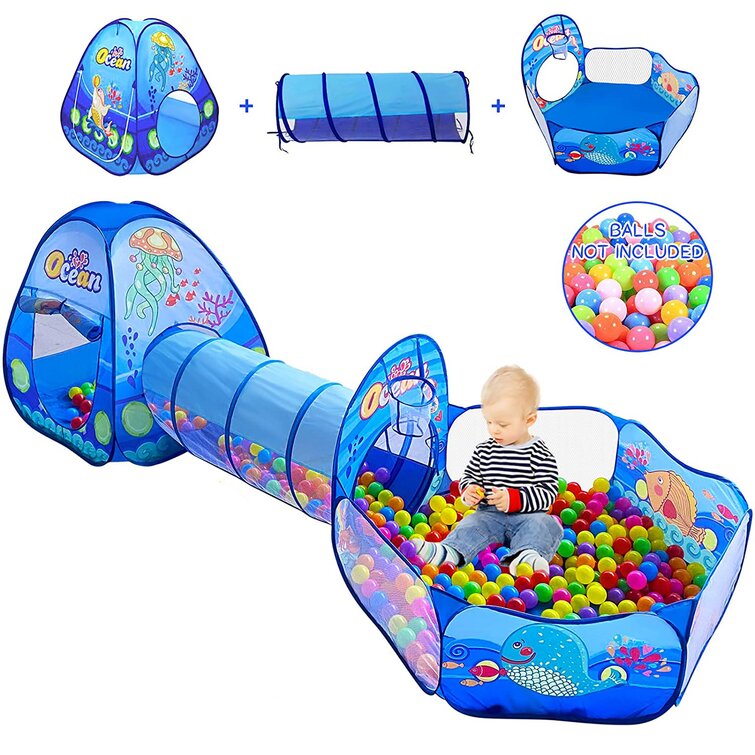 3 In 1 Play Tent Kids Baby Chiledren Toddler Ball Pit Play House Castle Toys 