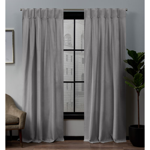 Darby Home Co Gateshead Button Solid Semi Sheer Tab Top Curtain