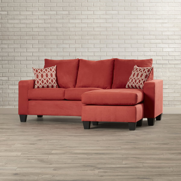 Mercury Row Morpheus 82 5 Wide Microfiber Microsuede Reversible Corner Sectional With Ottoman Reviews Wayfair