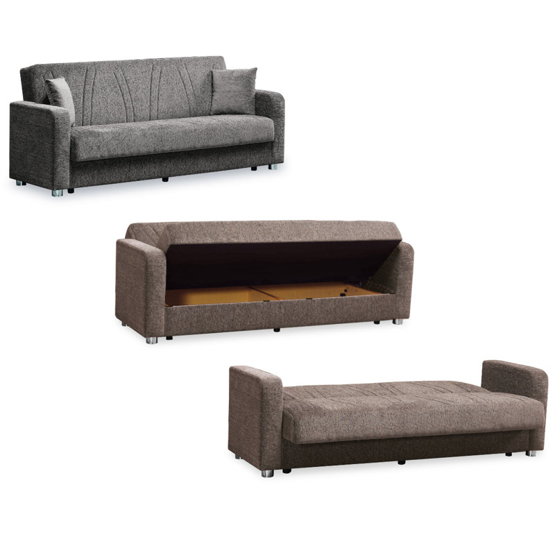 Orren Ellis Gotham Sleeper Sofa Bed With Storage Grey Wayfair Ca Orren Ellis Gotham Sleeper Sofa Bed