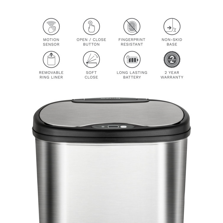 Nine Stars Stainless Steel 13 2 Gallon Motion Sensor Trash Can Reviews Wayfair Nine Stars Stainless Steel 13 2 Gallon Motion Sensor Trash Can Reviews Wayfair