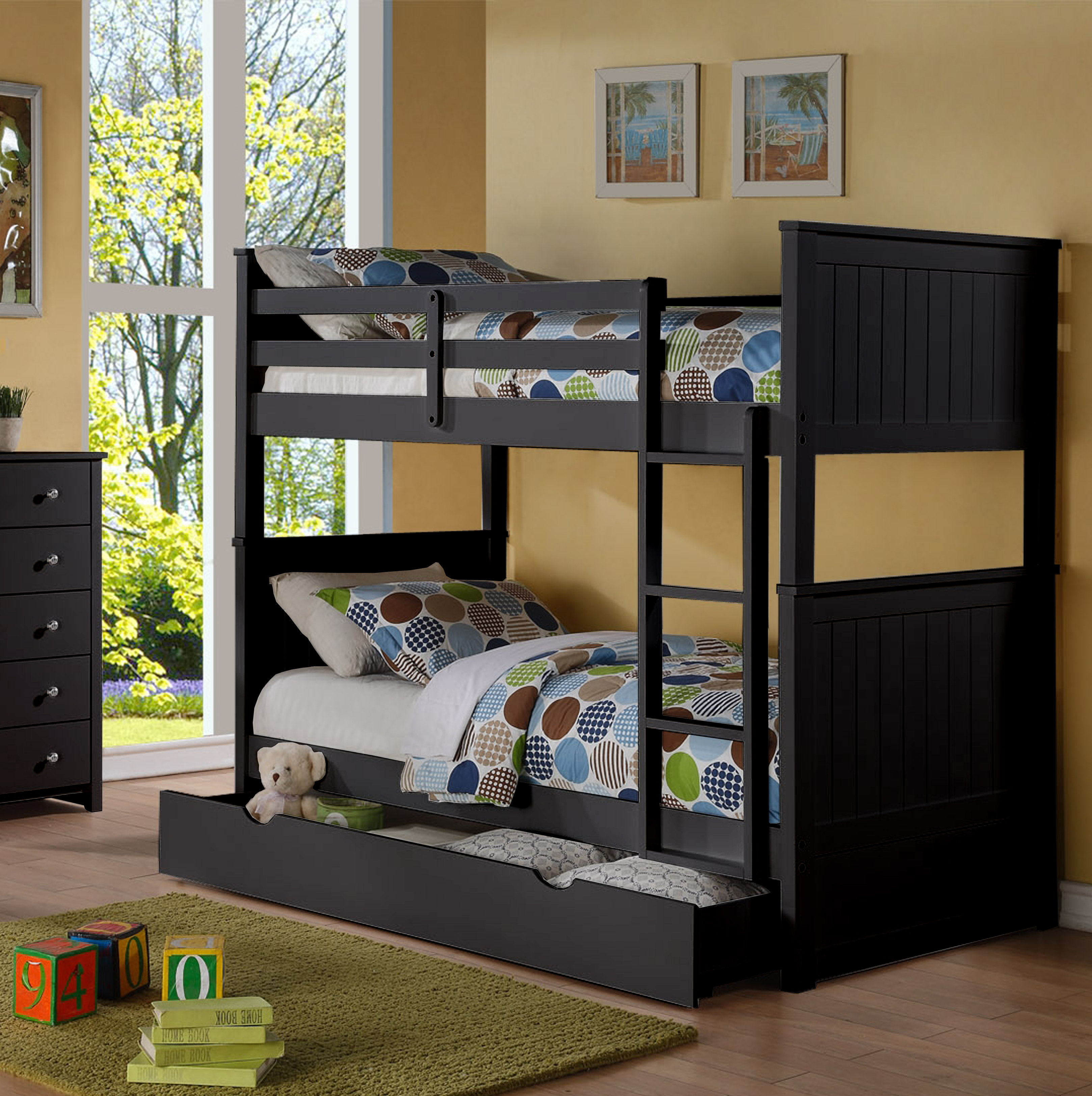 Harriet Bee Watson Twin Over Twin Bunk Bed With Trundle And