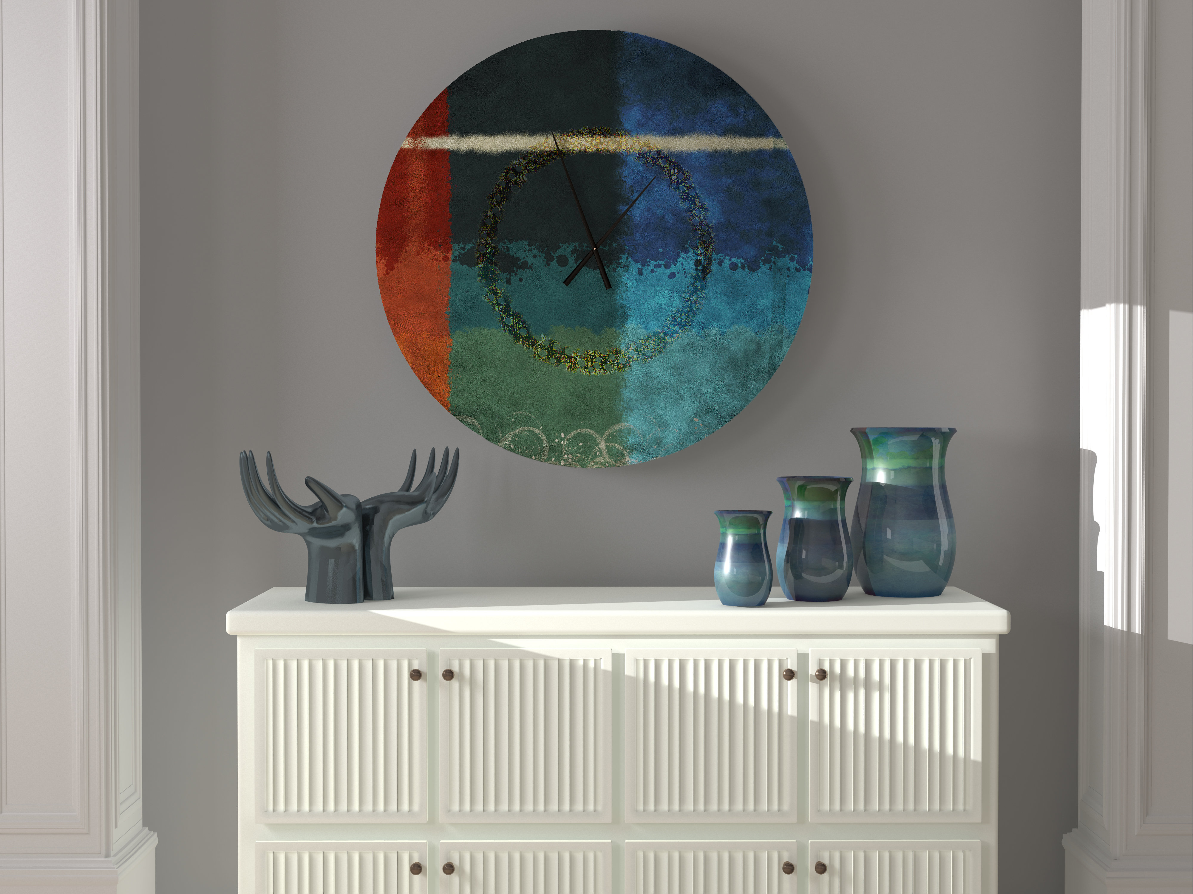 East Urban Home Oversized Pimentel Wall Clock Wayfair