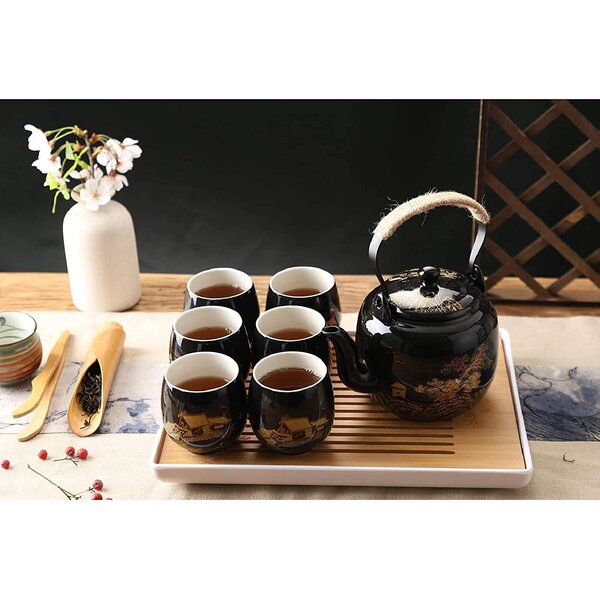 Blue Small 5PC Marbled Finish Clay Chinese Tea Set Teaset