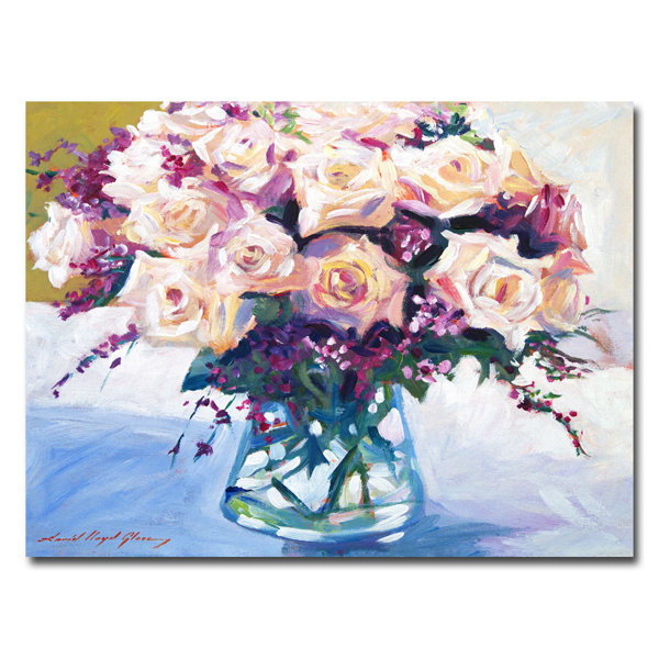 Trademark Art Roses In Glass Painting Print On Wrapped Canvas