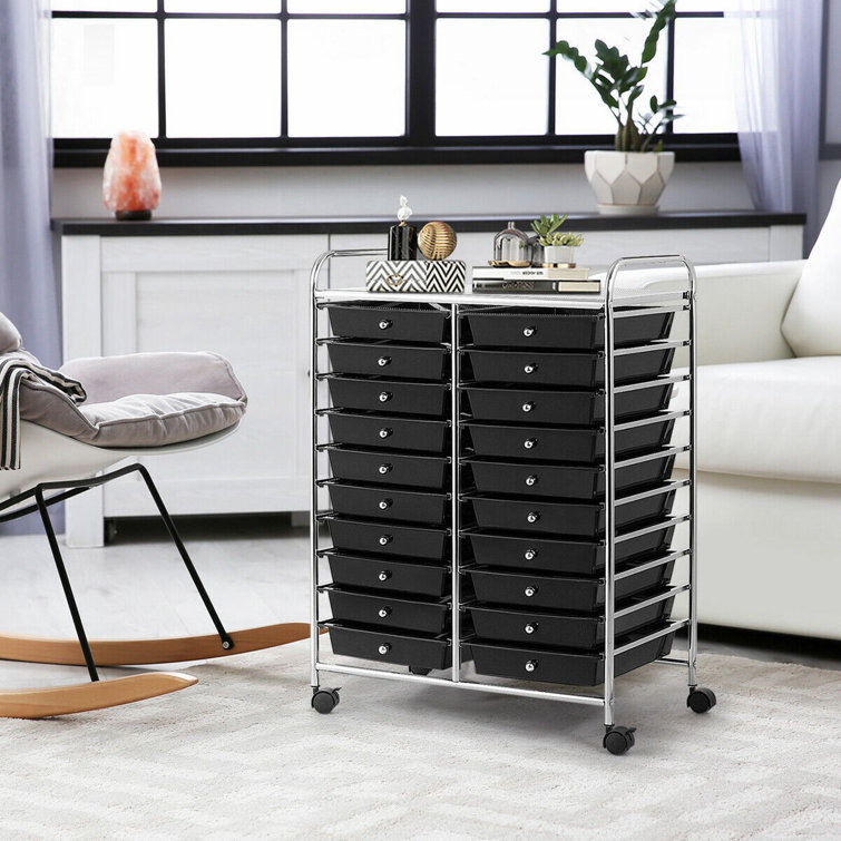 20 Drawers Storage Rolling Cart Studio Organizer