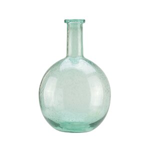 Marine Inspired Round Hand Blown Bubble Glass Vase