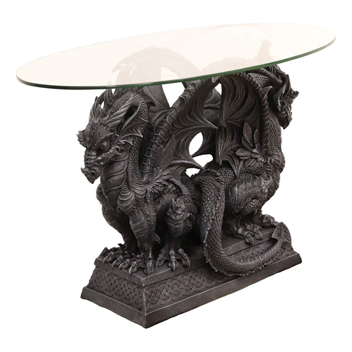 Large Crouching Twin Double Dragon Sentinels Coffee Table Large Crouching Twin Double Dragon Sentinels Coffee Table