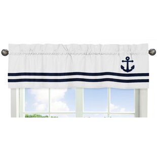 Navy Nautical Anchors curtain valance 