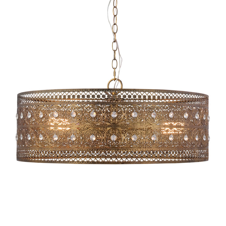 Kelly Clarkson Home Josie 3 Light Unique Drum Chandelier With Crystal Accents Reviews Wayfair