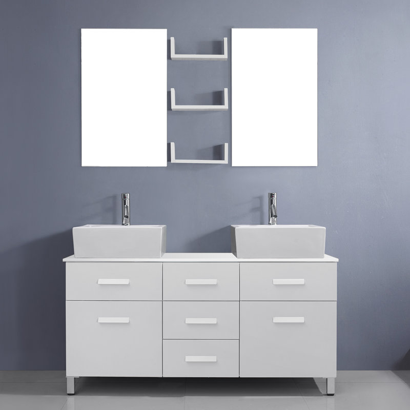 Ultra Modern Bathroom Vanity virtu usa ultra modern series 56" double bathroom vanity set with Ultra Modern Bathroom Vanity virtu usa ultra modern series 56" double bathroom vanity set with