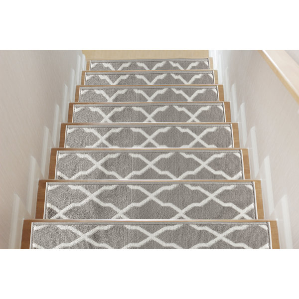 The Sofia Rugs Non Slip Carpet Stair Treads Pack Of 13 Brown Runners Trellis Reviews Wayfair Ca The Sofia Rugs Non Slip Carpet Stair
