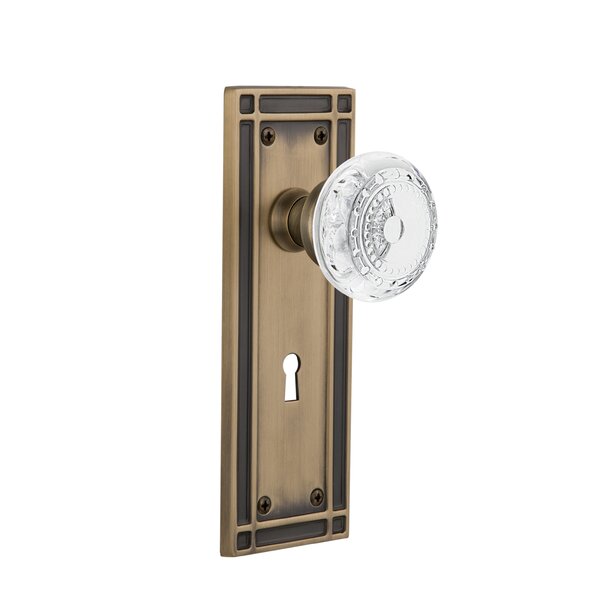 Nostalgic Warehouse Mission Plate with Keyhole Double Dummy Mission Door Knob in Timeless Bronze 