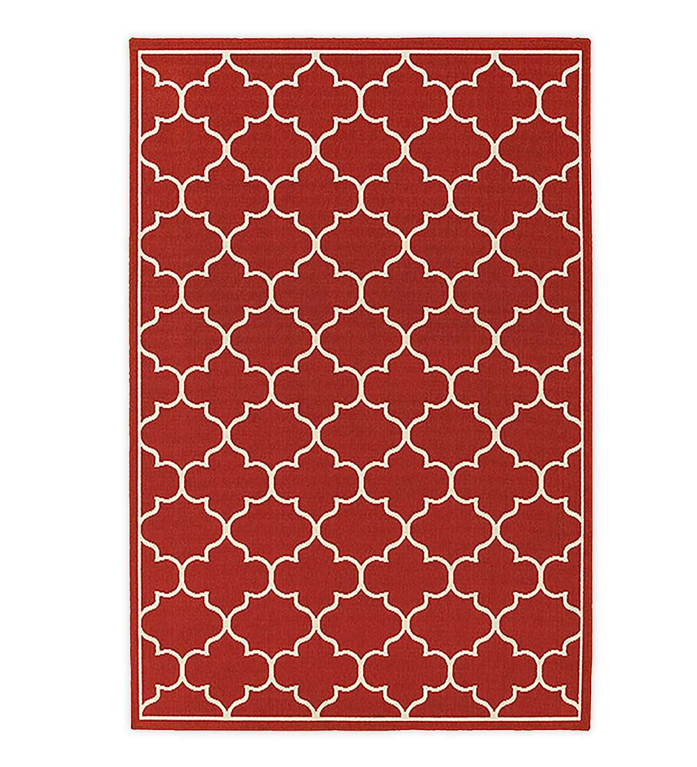 Plow Hearth Lexington Quatrefoil Red Indoor Outdoor Area Rug Wayfair