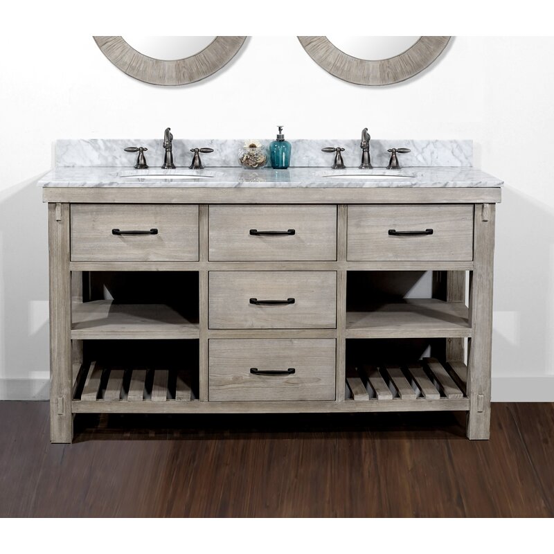 Laurel Foundry Modern Farmhouse Clemmie 61 Double Bathroom Vanity Set Reviews Wayfair