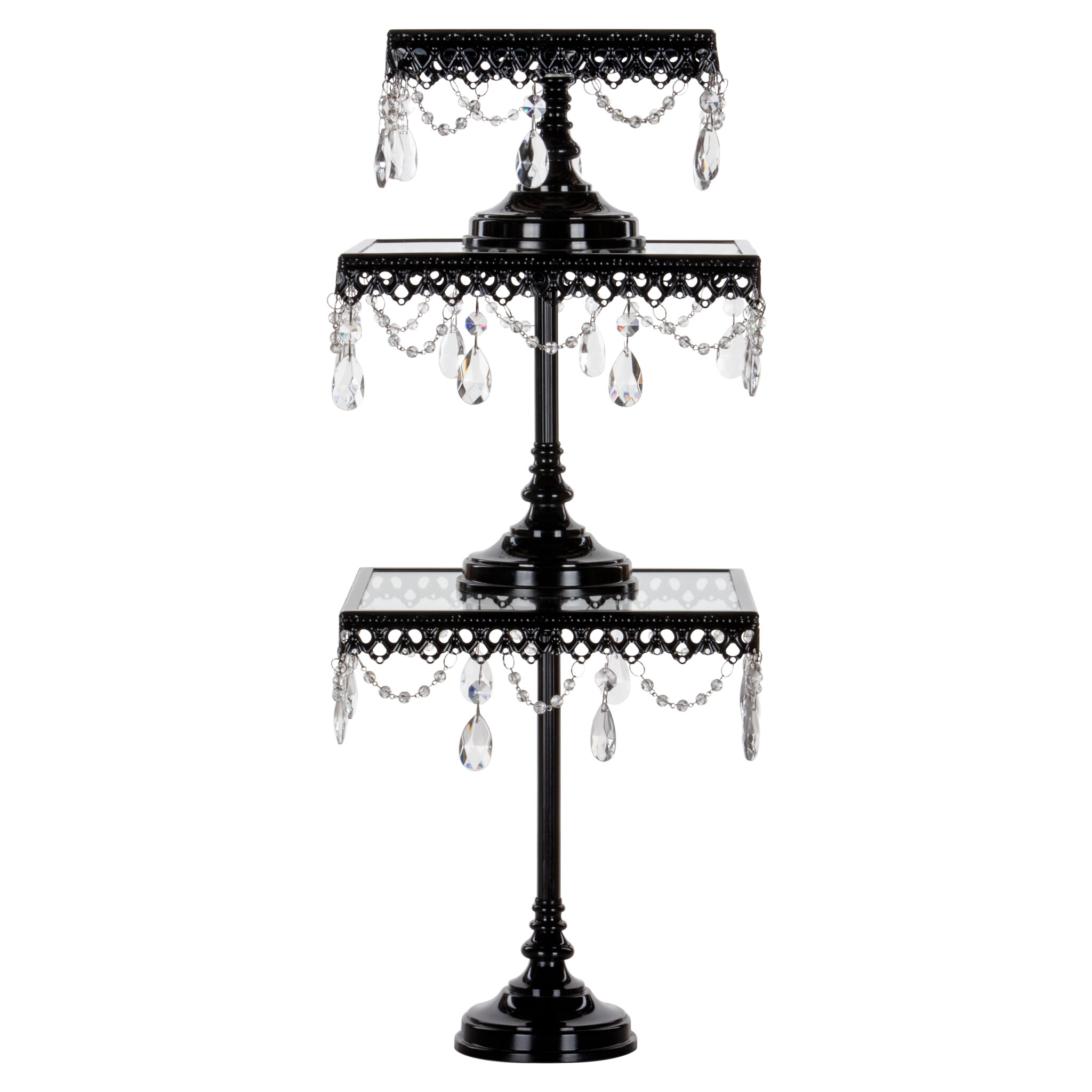 black square cake stand