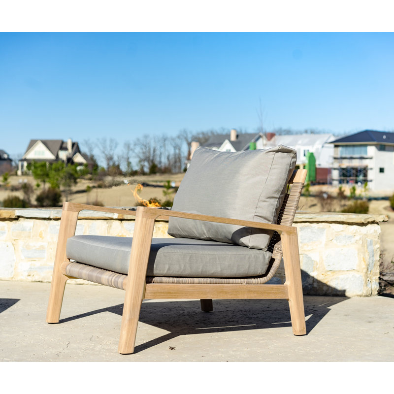 Iyanna Teak Outdoor Patio Chair With Cushions Joss Main