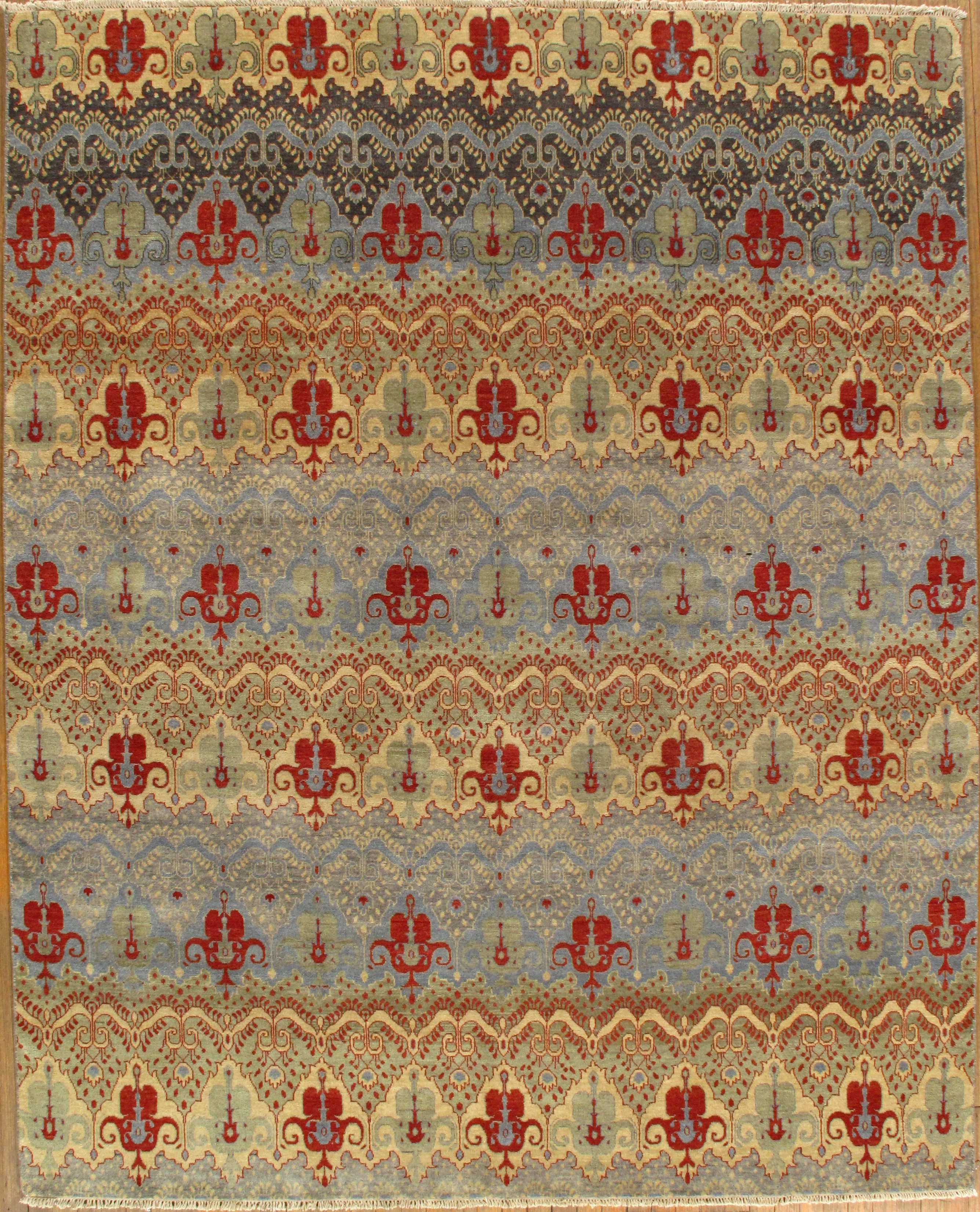 Pasargad Ny Ikat Hand Knotted Wool Gold Red Blue Area Rug Wayfair