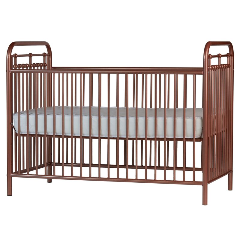 rose gold metal crib