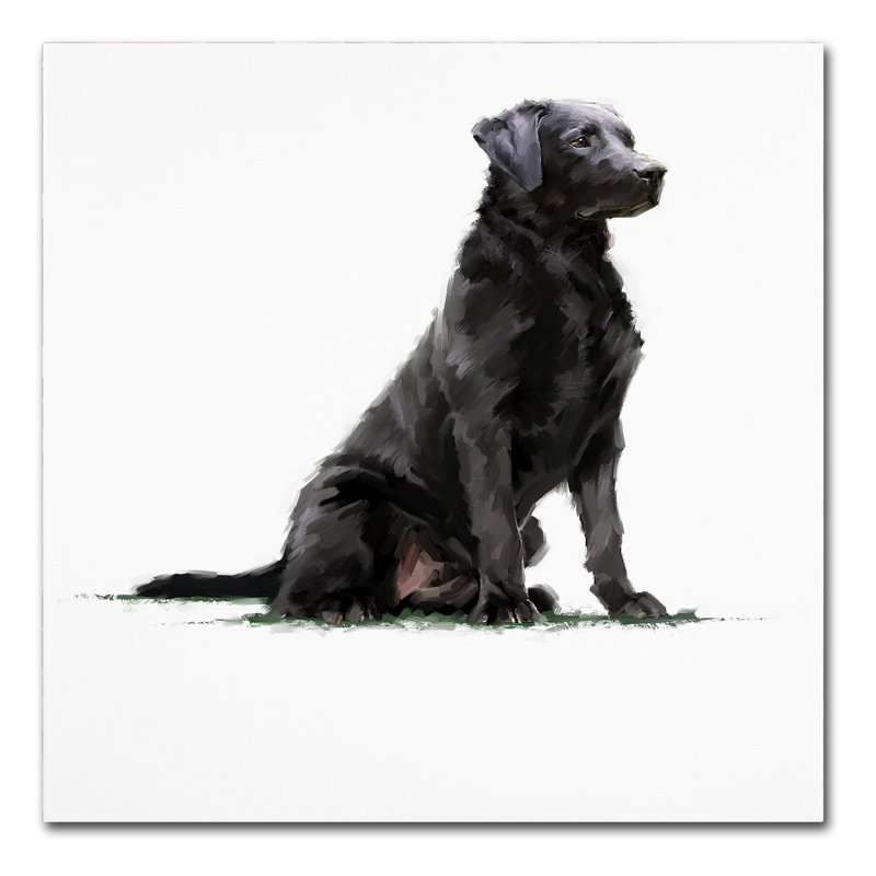 Winston Porter Black Lab Acrylic Painting Print On Wrapped