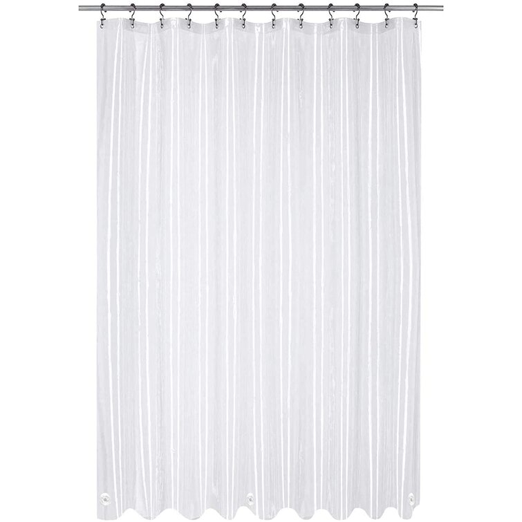 Barossa Design Black Shower Curtain Liner with 6 Magnets Metal Grommets PVC Free Black Waterproof PEVA Shower Liner for Bathroom 72 x 72 Standard Size 72x72