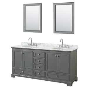Wyndham Collection Deborah 72" Double Bathroom Vanity Set ...