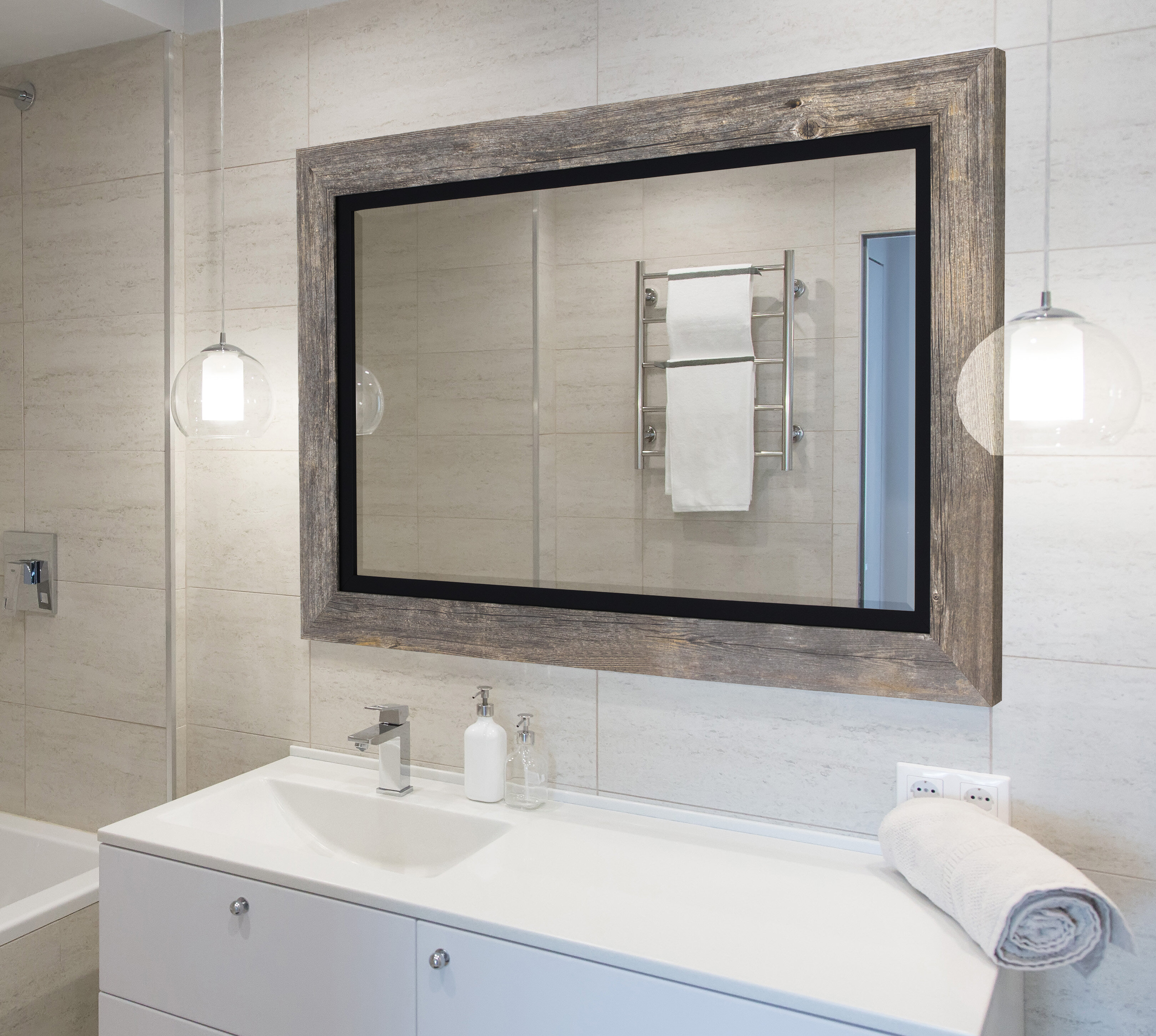 Longshore Tides Hilde Traditional Beveled Distressed Bathroom Vanity Mirror Reviews Wayfair