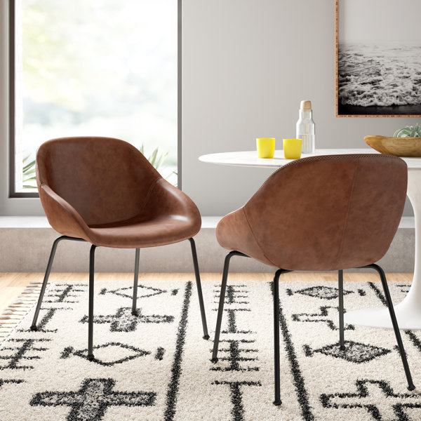 leather slope dining chair