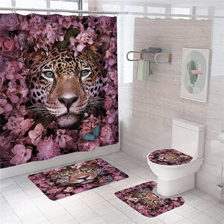 Tiger Skin Nice Lines 3D Shower Curtain Waterproof Fabric Bathroom Decoration 