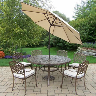 Go to store & view more images Mississippi 7 Piece Dining Set with Cushions by Oakland Living