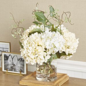 Faux Hydrangea with Vines in Vase