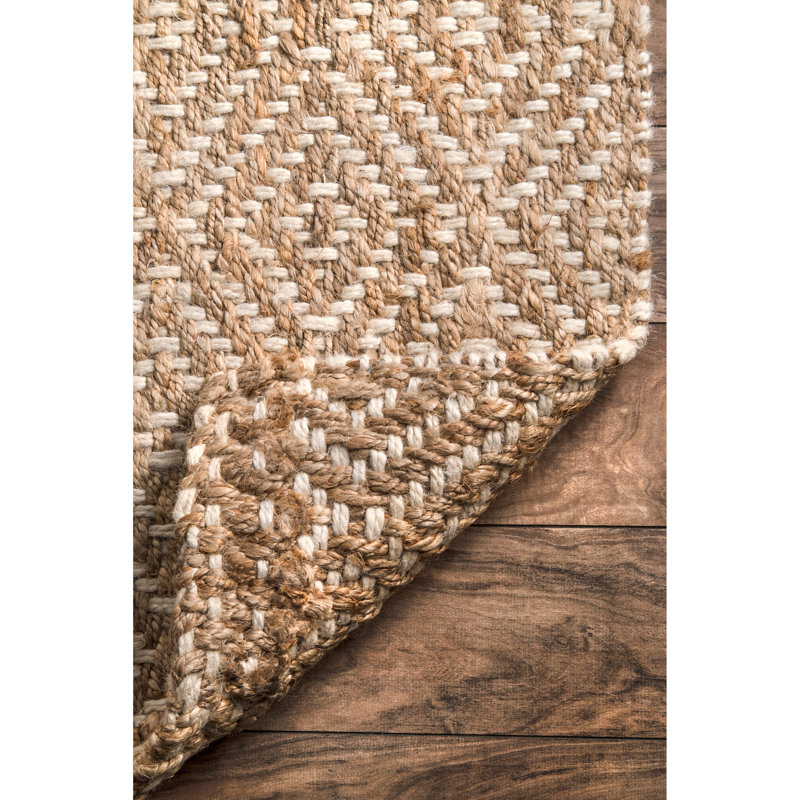 Union Rustic Jasiah Geometric Hand Tufted Jute Sisal Ivory Taupe Area Rug Reviews