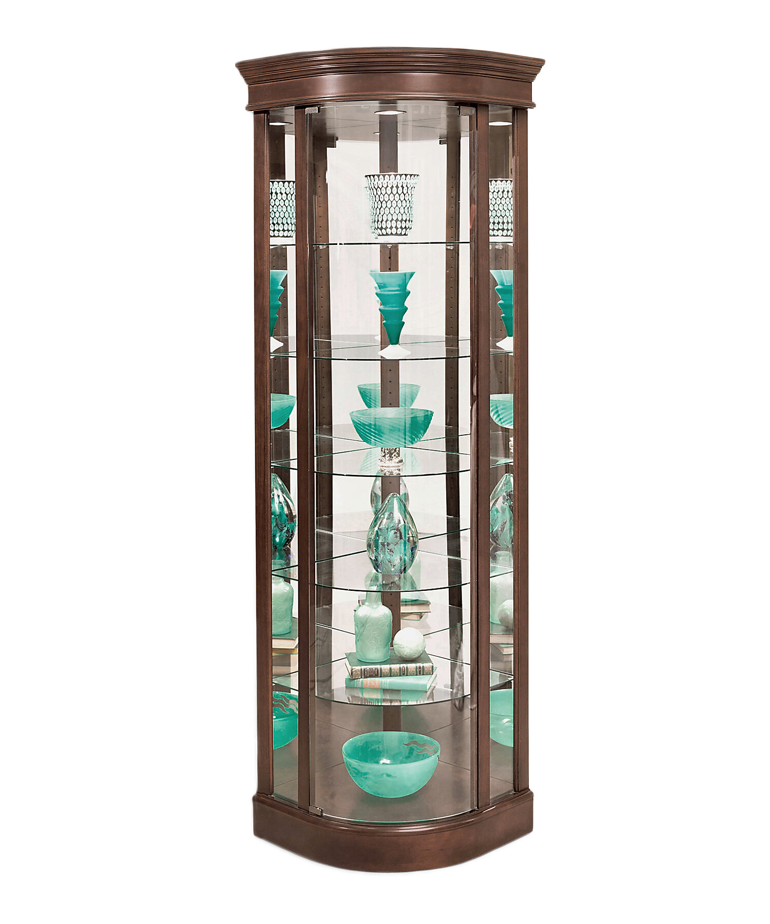 Charlton Home Galghard Lighted Corner Curio Cabinet Reviews