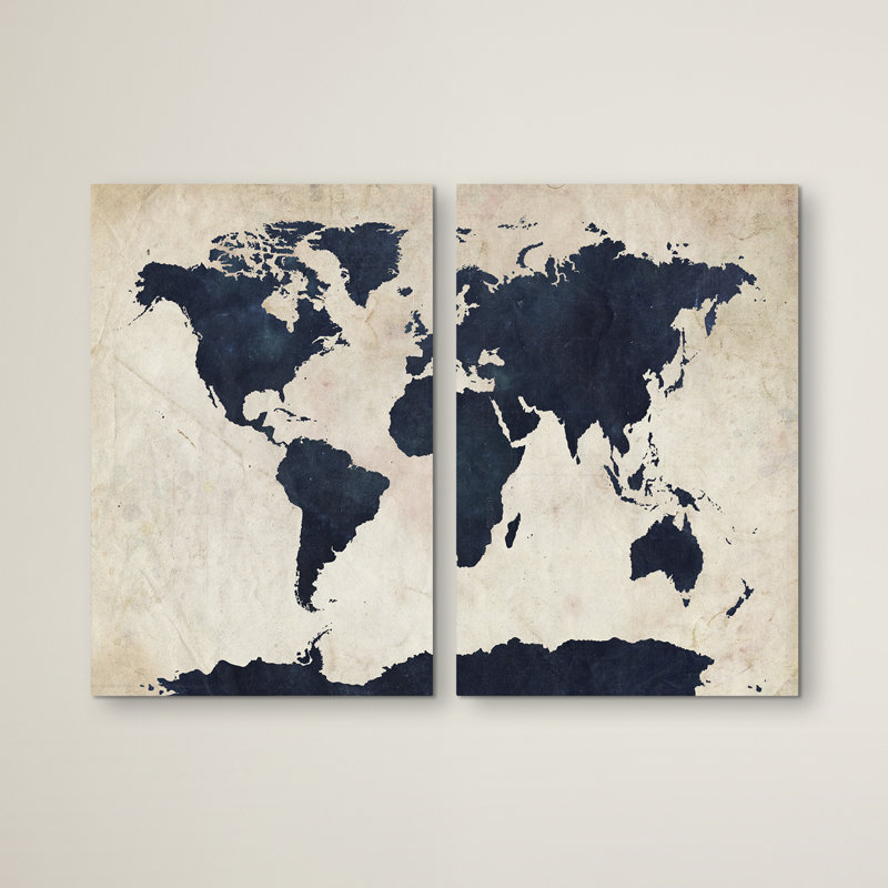 Trademark Global Globetrotter 2 Piece Painting Print Set On